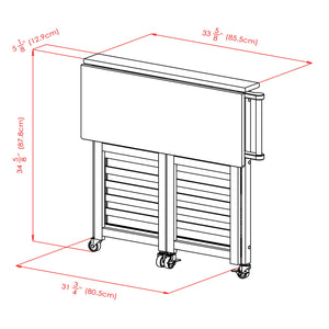 Winsome Wood Radley Kitchen Cart - Versatile Foldable Storage With Rolling Casters And Knife Holder In Light Oak Light Oak Solid Wood 34137-winsome-wood