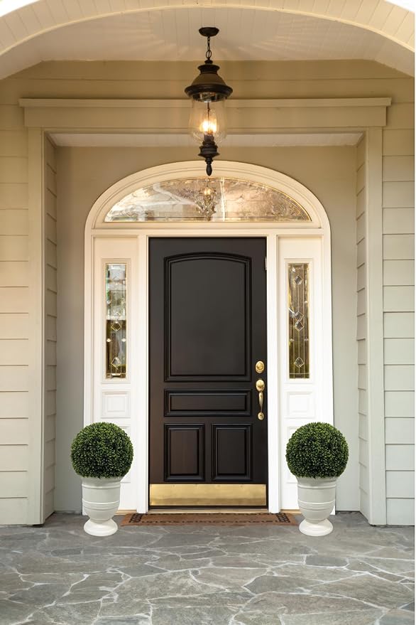 English Elm 24" Ball Topiary with Durable Magnesia Pot | Lifelike Faux Plant for Indoor & Outdoor Décor White W1550P288698