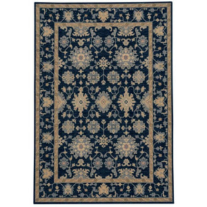 Capel Rugs Metropolis-ushak Urban Chic Area Rug - Exquisite New Zealand Wool For Modern Interior Designs Navy, Tan 100% Nz Wool 3415rs06070910475