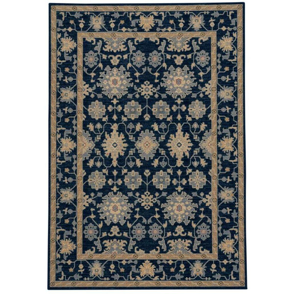 Capel Rugs Metropolis-ushak Urban Chic Area Rug - Exquisite New Zealand Wool For Modern Interior Designs Navy, Tan 100% Nz Wool 3415rs06070910475