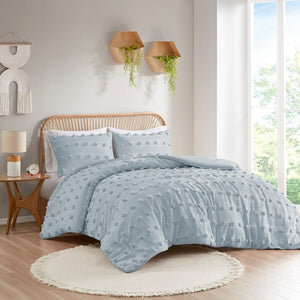 English Elm Twin/Twin Soft Clip Jacquard Comforter Set with Antimicrobial Polyester Fill, Sham Included, 68x90 B035P203264