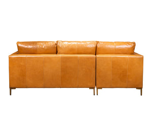 Olivia + Quinn Taylor Sectional In Luxurious Top Grain Leather - Modern Design With Ample Seating & Style Ambassador Camel Leather,Foam,Wood 3422_3417_Vgt2362