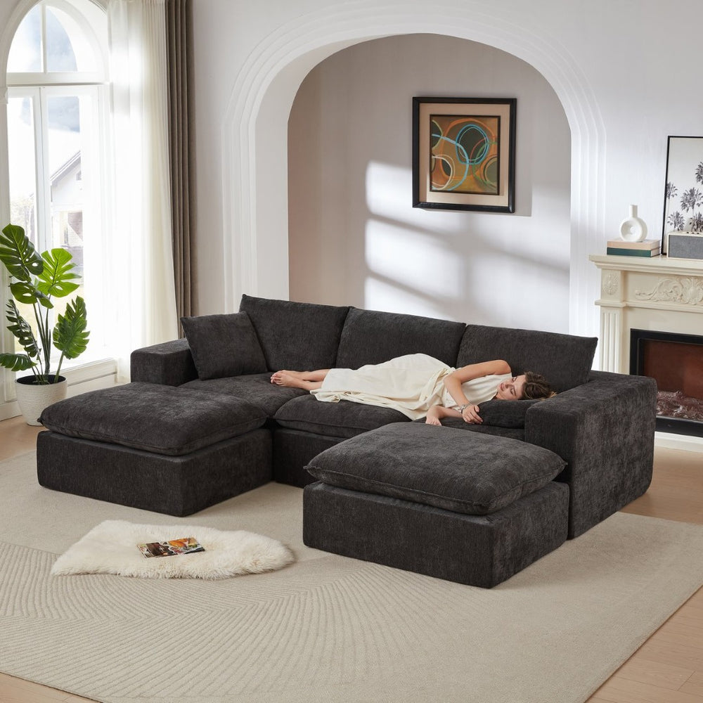 English Elm Modern Chenille Cloud Sofa - Cozy, Modular Design For Stylish Living Rooms, Apartments & Offices P2 W3396S00040-GIGA