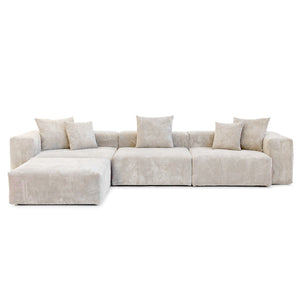 English Elm Pixel Modern Modular Sofa - Versatile L-Shaped 4-Seater In Cozy Corduroy, Perfect For Families! B341S00023-GIGA