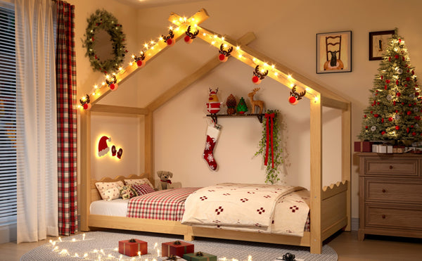English Elm Twin House Frame Floor Bed Solid Pine Kids Room Montessori Low Profile Play Nook W1580P387836