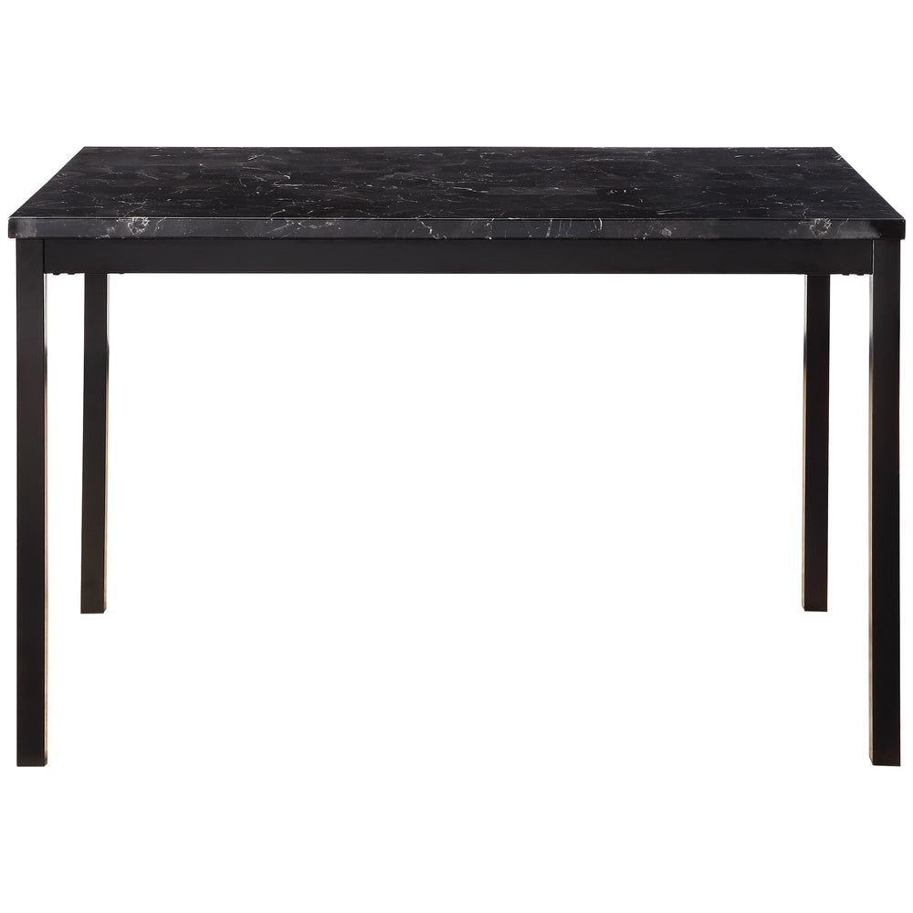 English Elm 1pc Tempe Dining Table Black Faux Marble Top — Compact Metal Frame Casual 30x48" Space-Saver B011P265588