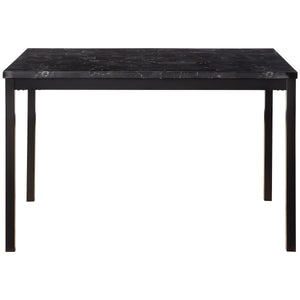 English Elm 1pc Tempe Dining Table Black Faux Marble Top — Compact Metal Frame Casual 30x48" Space-Saver B011P265588