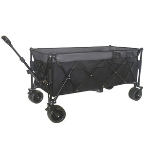 English Elm 51-inch Heavy Duty Folding Utility Wagon with All-terrain Wheels and 480lb Steel Frame W2932P289386