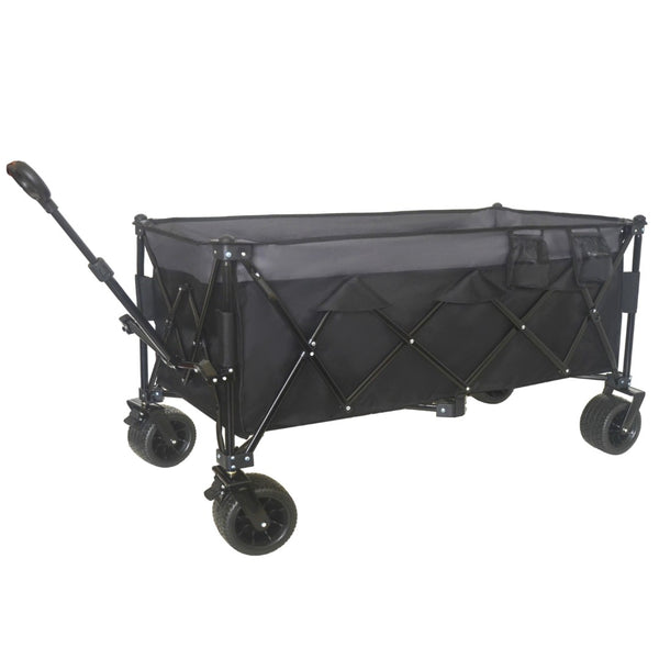 English Elm 51-inch Heavy Duty Folding Utility Wagon with All-terrain Wheels and 480lb Steel Frame W2932P289386
