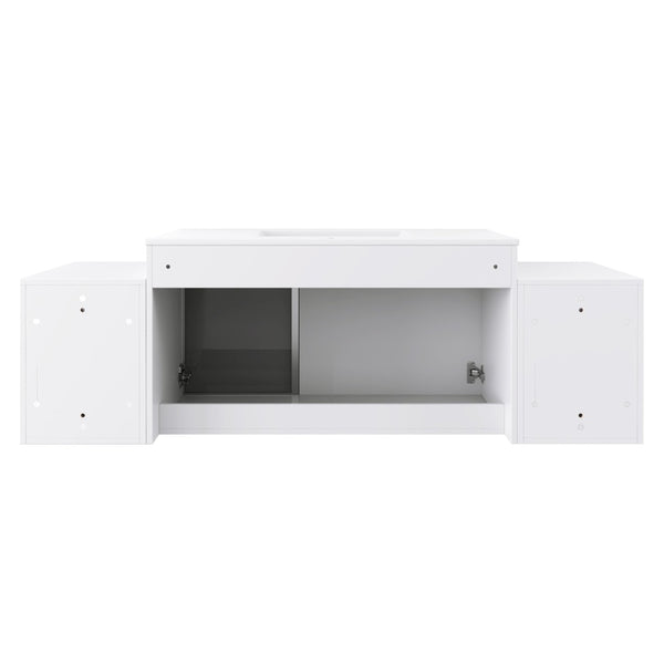 English Elm 60" Freestanding Double Sink Bathroom Vanity with Soft-close Doors and Three Drawers W999S00531