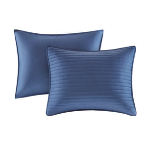 English Elm 8 Marina Seersucker Comforter & Quilt Set Full/Queen - Watercolor Stripe, Hypoallergenic, Layerable Blue 23.62 L x 18.9 W x 17.13 H B03597096