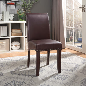 OSP Home Furnishings Parsons Dining Chair Cocoa Faux Leather