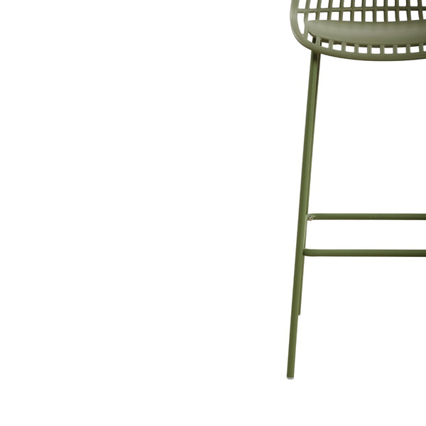 English Elm Benson Outdoor Stackable Barstools Set of 2 Uv Resistant Plastic Metal Patio Seating N776P390482G