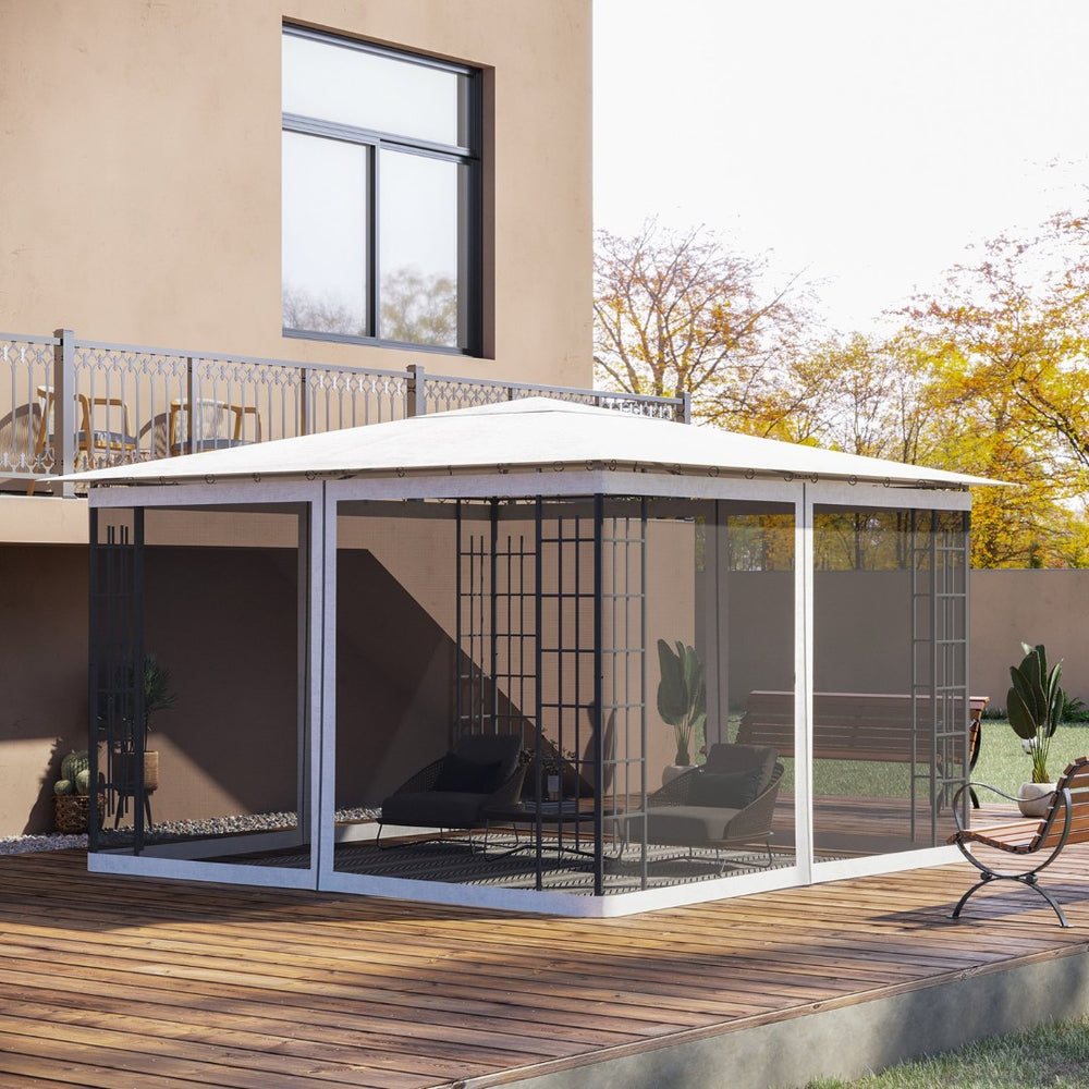 English Elm Outsunny 10' X 12' Mesh Sidewall Set For Gazebo & Canopy Tents - Insect-Blocking, Easy-Zip Panels W2225P174170-GIGA