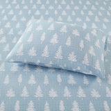 True North by Sleep Philosophy Cozy Flannel Casual Printed Sheet Set TN20-0383 Blue Forest