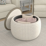 Wallace & Bay Revel White Storage Ottoman - Transitional Style, No Assembly Required, 34