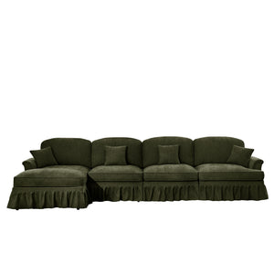 English Elm Classic Modular L-Shaped Sectional Couch In Soft Chenille - Elegant, Versatile Design With Ottoman W3041S00272