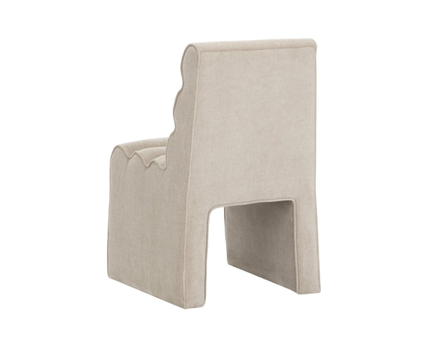 Sunpan STUART Dining Chair - Elegant Danny Cream Upholstery with Tufted Back for Modern Dining Spaces 112672