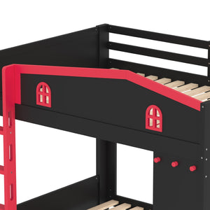 English Elm Twin Xl Solid Pine Loft Bed with Built-in Led Lighting and Storage Shelves W1580S00393