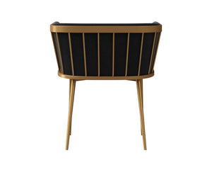 Sunpan Caily Dining Armchair - Modern Elegance with Gold Stainless Steel Frame for Stylish Dining Spaces Abbington Black