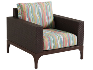 Lexington Tommy Bahama Outdoor 3420-11-40 Abaco Lounge Chair - Elegant Outdoor Seating With Woven Leather And Artisan Aluminum Frame  Wood 3420-11-40