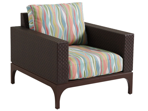 Lexington Tommy Bahama Outdoor 3420-11-40 Abaco Lounge Chair - Elegant Outdoor Seating With Woven Leather And Artisan Aluminum Frame  Wood 3420-11-40