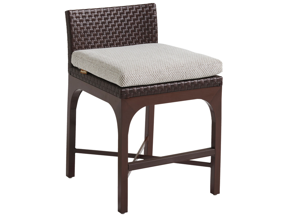 Lexington Tommy Bahama Outdoor 3420 Abaco Bar Stool - Elegant Contemporary Design In English Walnut & Woven Leather Finish  Wood 3420-17-40