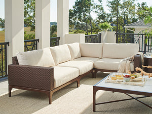 Lexington Tommy Bahama Outdoor Abaco Sectional Sofa Set - Elegant Outdoor Living With Artisan Woven Leather & Durable Design  Wood 3420-50s-40