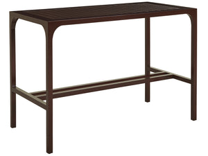 Lexington Tommy Bahama Outdoor 3420-873 High/Low Bistro Table - Elegant Outdoor Dining With Artisan Finish & Durable Sintered Stone Top Medium Brown Wood 3420-873