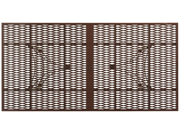 Lexington Tommy Bahama Outdoor 3420-876c Elegant Rectangular Dining Table With Artisan Finish And All-weather Wicker Design Medium Brown Wood 3420-876c