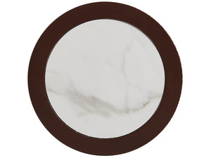 Lexington Tommy Bahama Outdoor 3420-952 Stylish Round Accent Table With Durable All-weather Wicker And Elegant Sintered Stone Top Medium Brown Wood 3420-952