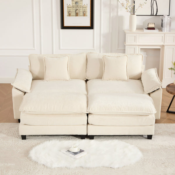 English Elm Wider Ergonomic Loveseat with Breathable Chenille Upholstery, Modular Design, Plush Double-Layer Cushioning W1143S00035 W1143S00035