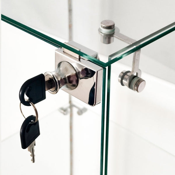 English Elm Tempered Glass Display Cabinet With Bluetooth Led, Door Lock & Mobile Control For Modern Spaces W3155P268096-GIGA