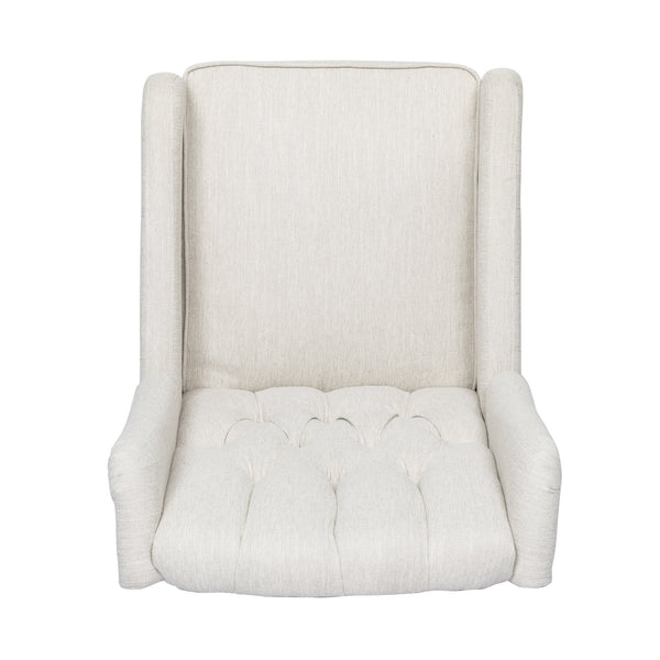 English Elm Christopher Knight Home® - Classic Linen Recliner Chair with 360° Swivel and Manual Recline, Durable Frame, Cozy Upholstery Beige 66842.00BGE