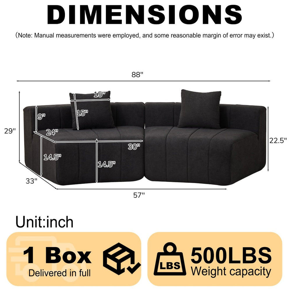 English Elm Chenille Corduroy Modular Curved Sectional Sofa Soft Cloud Form Living Room Seating W834P389121