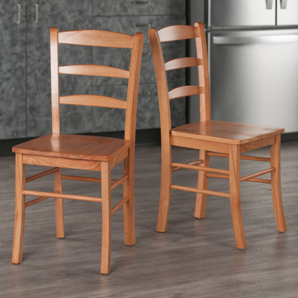 Winsome Wood Benjamin 2-piece Ladder-back Chair Set - Elegant Light Oak Dining Chairs For Home Decor Upgrade Light Oak Solid Wood 34232-winsome-wood