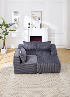 English Elm Modern Minimalist Modular Sectional Sofa - Versatile L-Shape Cloud Couch With Plush Comfort & Style W2959S00002