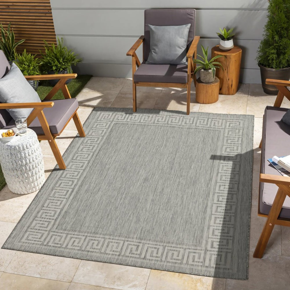 English Elm Sunshine Silver 5'3" X 7'3" Stylish Indoor/Outdoor Area Rug – Durable, Soft, Pet-Friendly Design! B186P198860-GIGA