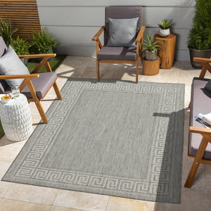 English Elm Sunshine Silver 5'3" X 7'3" Stylish Indoor/Outdoor Area Rug – Durable, Soft, Pet-Friendly Design! B186P198860-GIGA