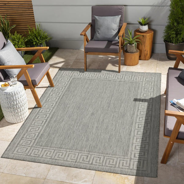 English Elm Sunshine Silver 5'3" X 7'3" Stylish Indoor/Outdoor Area Rug – Durable, Soft, Pet-Friendly Design! B186P198860-GIGA