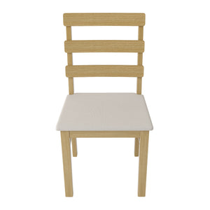 English Elm Original Solid Wood Dining Table and Chairs Set 5-Piece – Sturdy 275lb Capacity, Modern Rustic Design Natural Wood W395P316334