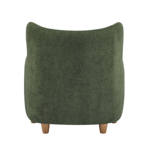 English Elm Christopher Knight Home® - Lucia Velvet Wingback Armchair with Pocket Spring Cushion, Mid-Century Birch Legs, Luxe Comfort Olive Green,Teak 31.5 L x 30.75 W x 30.5 H N776P205426G