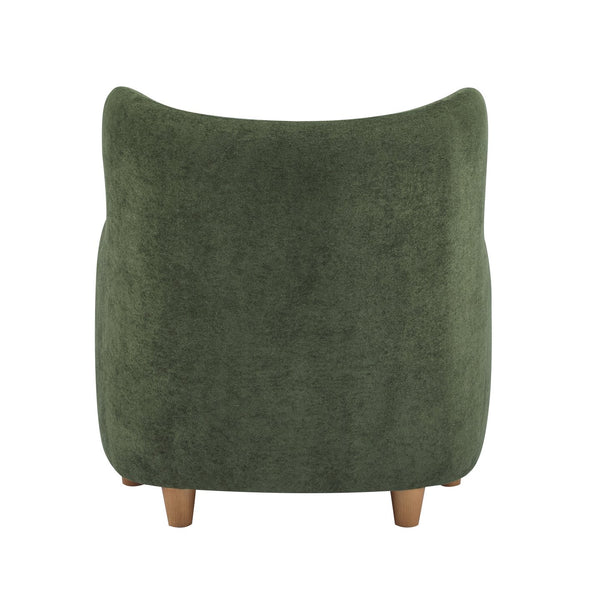 English Elm Christopher Knight Home® - Lucia Velvet Wingback Armchair with Pocket Spring Cushion, Mid-Century Birch Legs, Luxe Comfort Olive Green,Teak 31.5 L x 30.75 W x 30.5 H N776P205426G