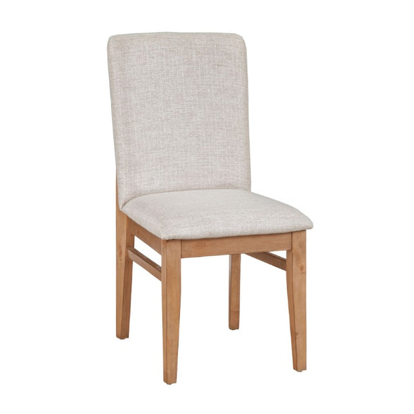 Alpine Furniture Olejo Natural Side Chairs With Oatmeal Cushions — Timeless Tapered-Leg Dining Seating, Durable Comfort 3426-02