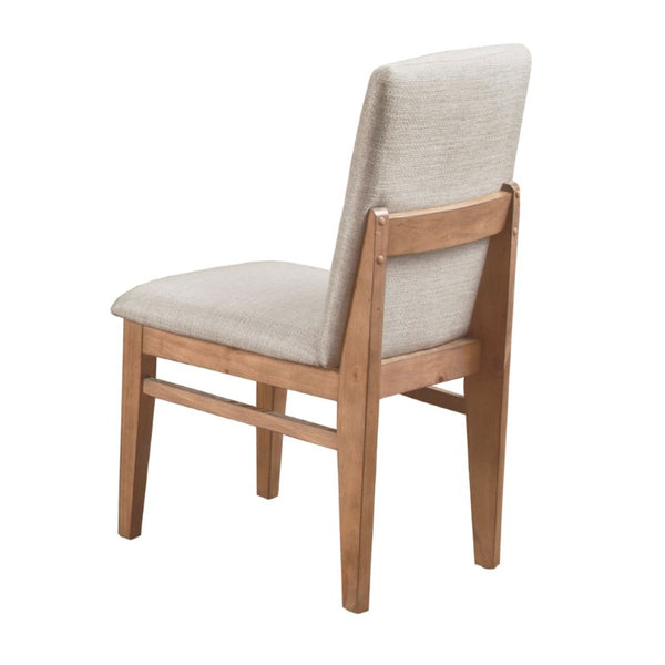 Alpine Furniture Olejo Natural Side Chairs With Oatmeal Cushions — Timeless Tapered-Leg Dining Seating, Durable Comfort 3426-02