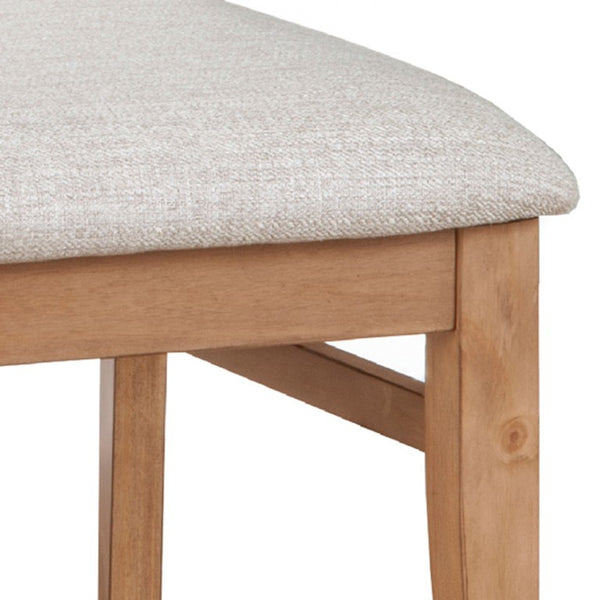 Alpine Furniture Olejo Natural Side Chairs With Oatmeal Cushions — Timeless Tapered-Leg Dining Seating, Durable Comfort 3426-02
