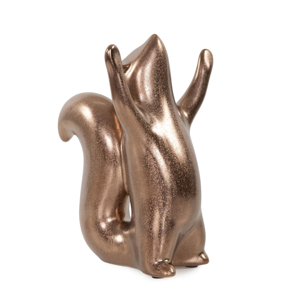 Howard Elliott Chipmunk Sculpture - Adorable Ceramic Chippy In Antique Brass Finish For Warm Home Décor Charm Brown Ceramic 34262-howard-elliott