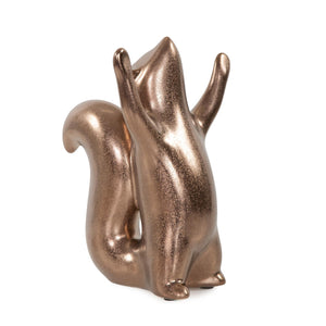 Howard Elliott Chipmunk Sculpture - Adorable Ceramic Chippy In Antique Brass Finish For Warm Home Décor Charm Brown Ceramic 34262-howard-elliott
