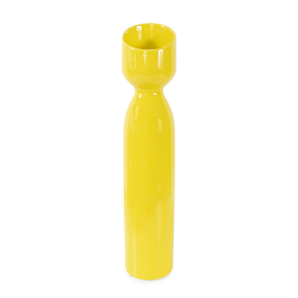Howard Elliott Holland Striking Contemporary Vase - Brighten Your Space With A Unique Slanted Top Design Elegance Yellow Ceramic 34270-howard-elliott