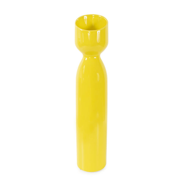 Howard Elliott Holland Striking Contemporary Vase - Brighten Your Space With A Unique Slanted Top Design Elegance Yellow Ceramic 34269-howard-elliott